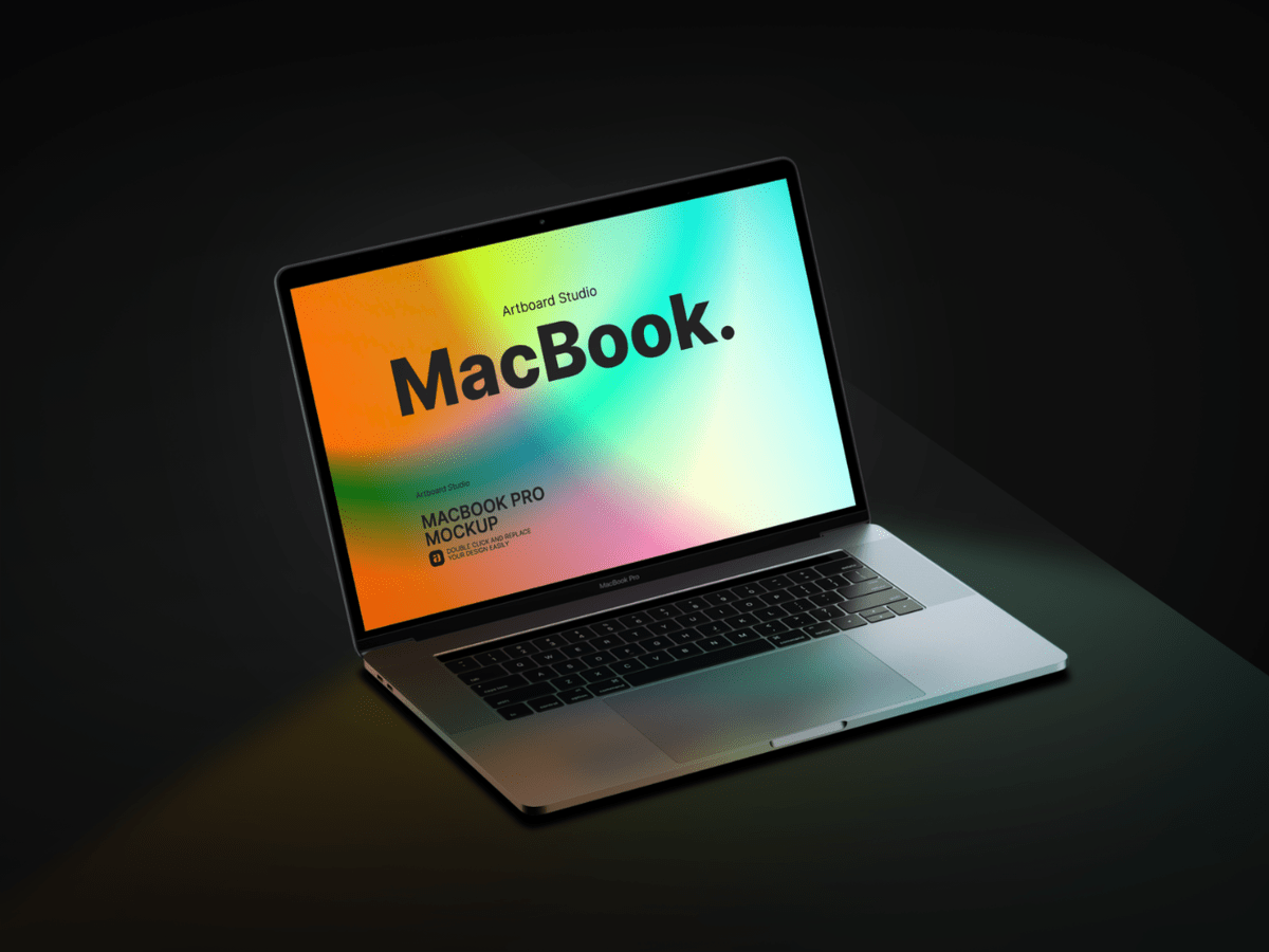 Display your website screenshot or an online . Macbook Pro Mockup Template