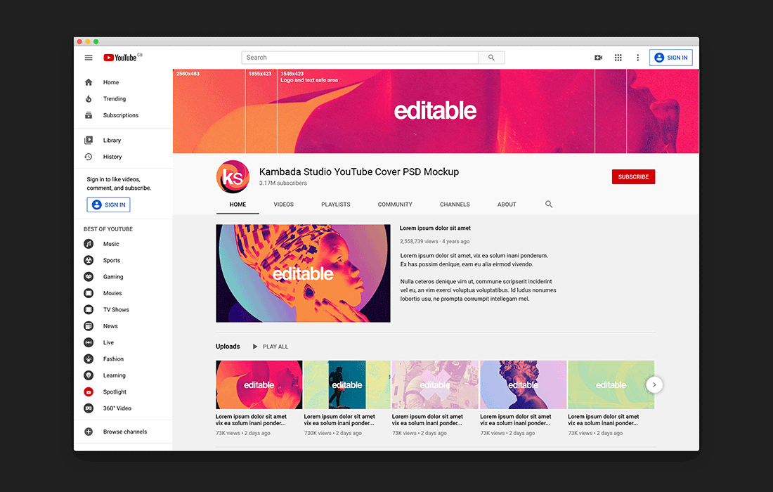 The method you use to add video to your website depends on your technical skills, goals, and budget. Youtube Channel Mockup Free Psd File Kambada Studio