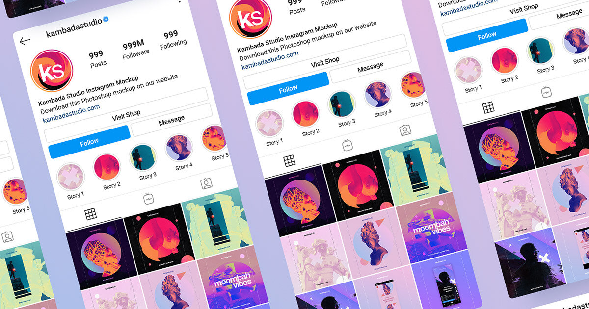 Use this instagram profile mockup . Instagram Profile Psd Mockup Kambada Studio