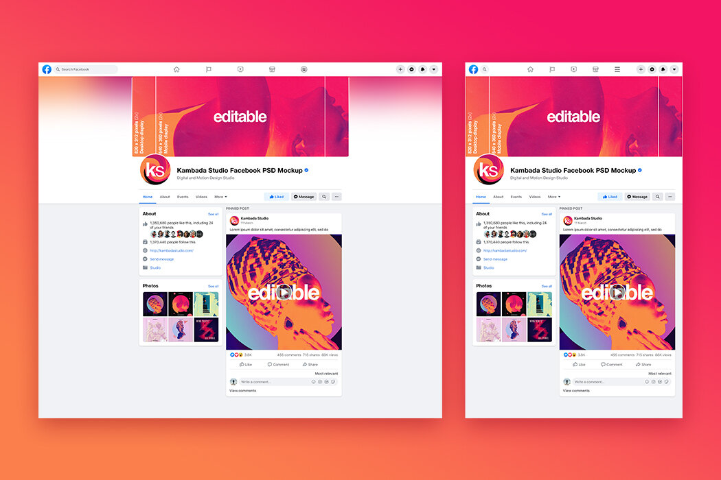 Download free facebook page mockup 2020 psd. Facebook Page Mockup Free Psd File Kambada Studio