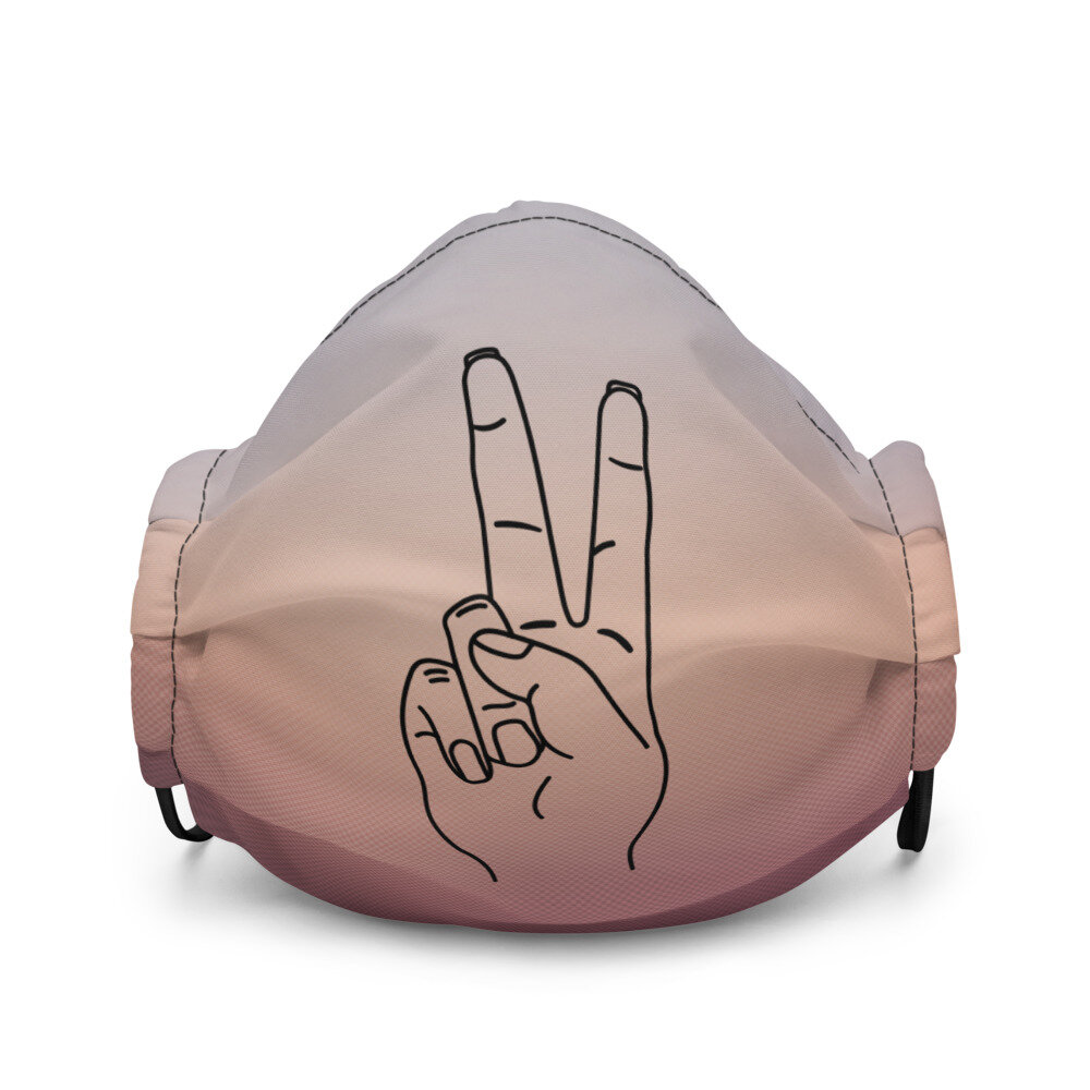 Add your own design, image, or text; All Over Print Premium Face Mask Be A Nice Human