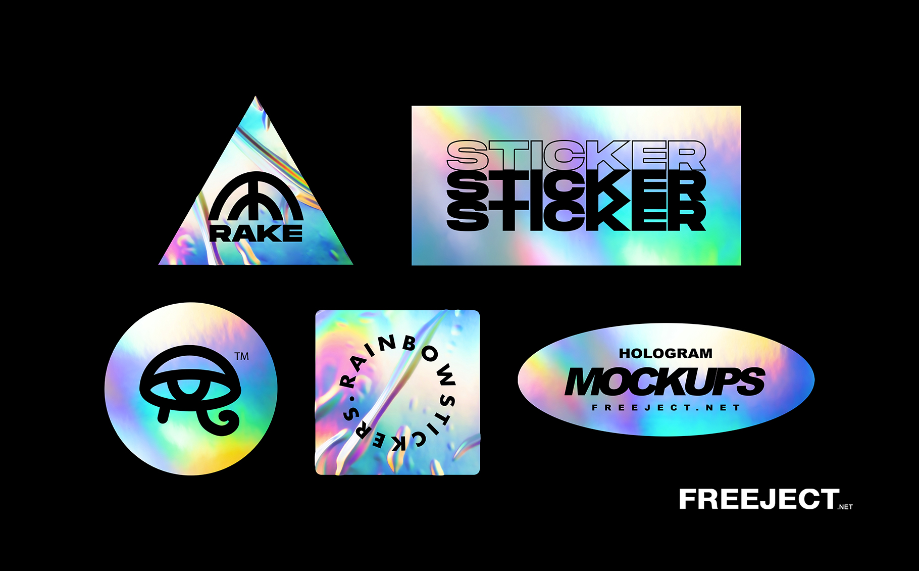 Sticker mockups are highly effective tool to enhance your advertising techniques. Free 5 Holographic Rainbow Foil Sticker Mockups Psd File