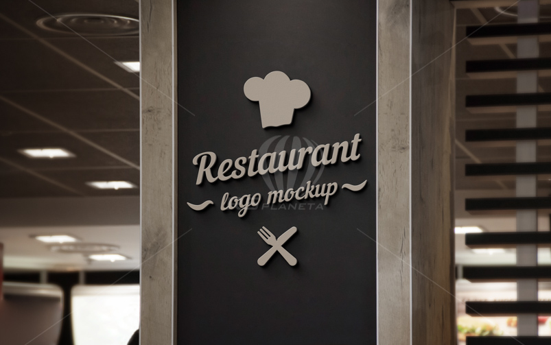 50+ Download Restaurant Wall Mockup&nbsp;Psd
